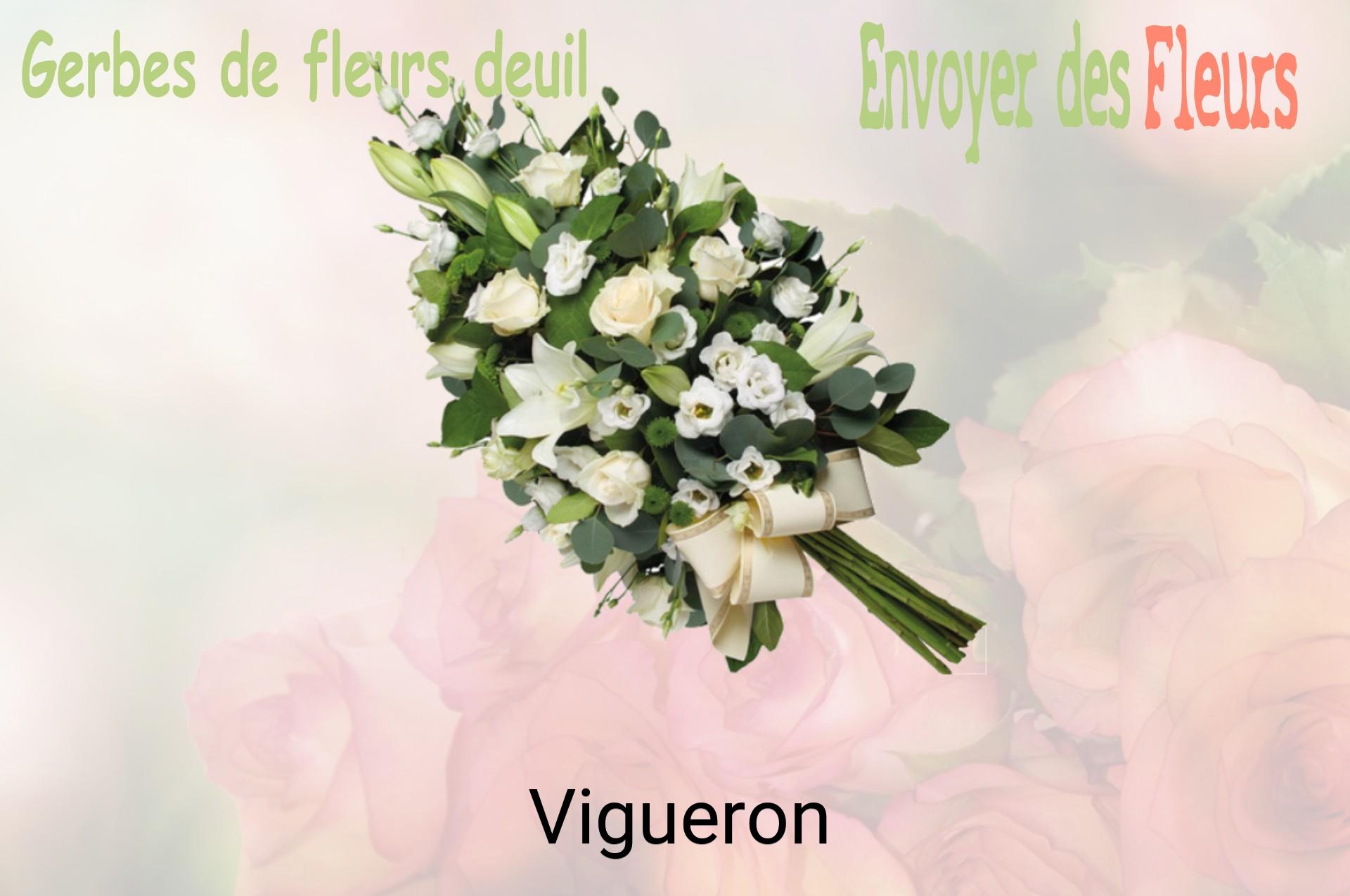 Gerbe de fleurs de deuil livrée à Vigueron